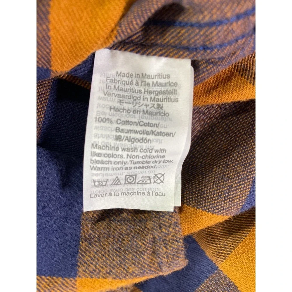 Madewell Shirt Mens Large Orange‎ Buffalo Check Flannel Lightweight Relaxed Fit